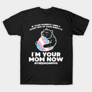 Im Your Mom Now Free Hug Transgender Pride Flag Lgbt Trans T-Shirt